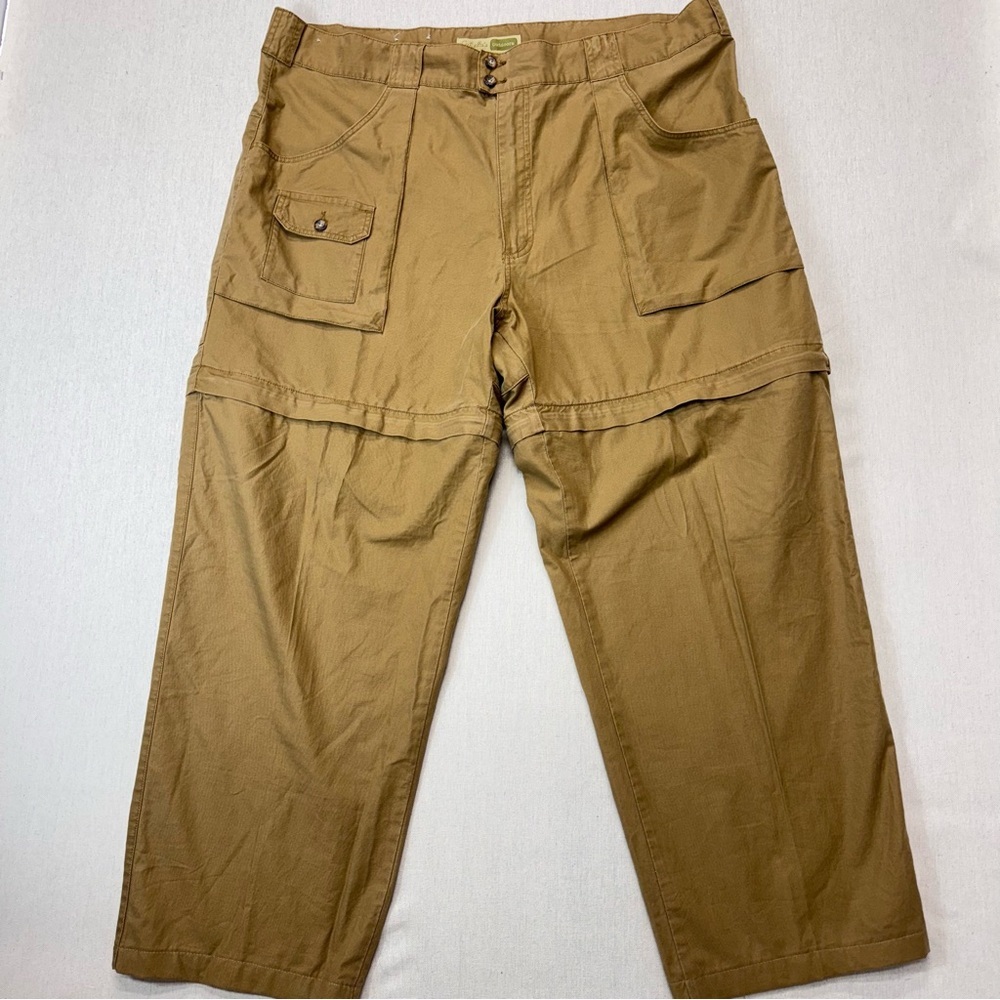 Cabela's Outdoors Convertible Cargo Mens Pants Sz 46 Khaki Brown 46x30 Cotton